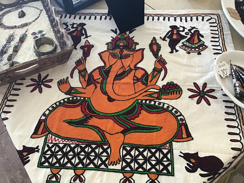 Ganesha Embroidered Square