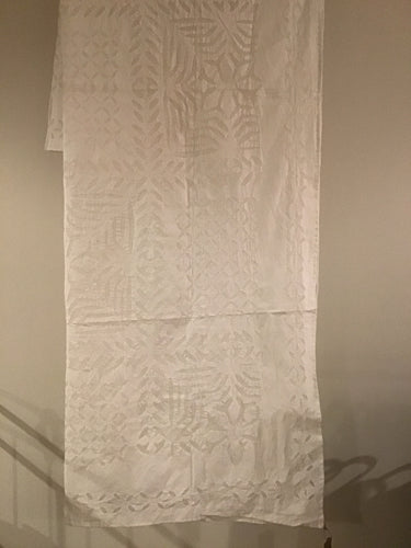 White Embroidered Bed Cover- Single