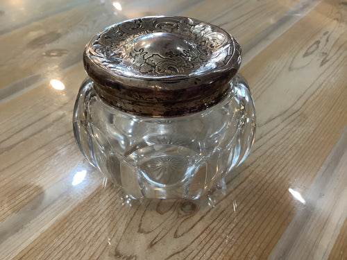 Sterling and Glass Jar