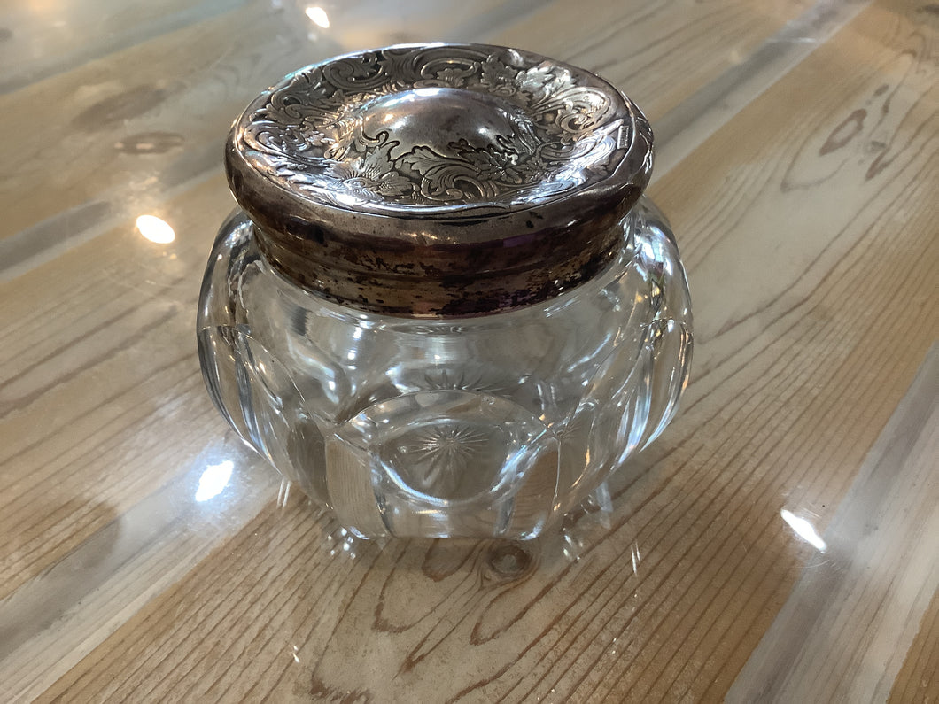 Sterling and Glass Jar