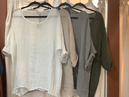 Italian Linen Open Weave Top