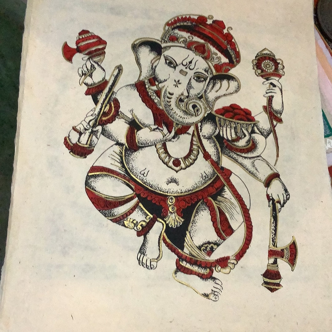 Red and Black Painting on Paper