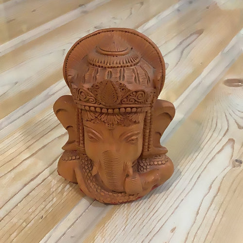 Medium Wooden Ganesha Head Statue