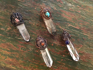 Large Himalayan Quartz Pendant with Stone
